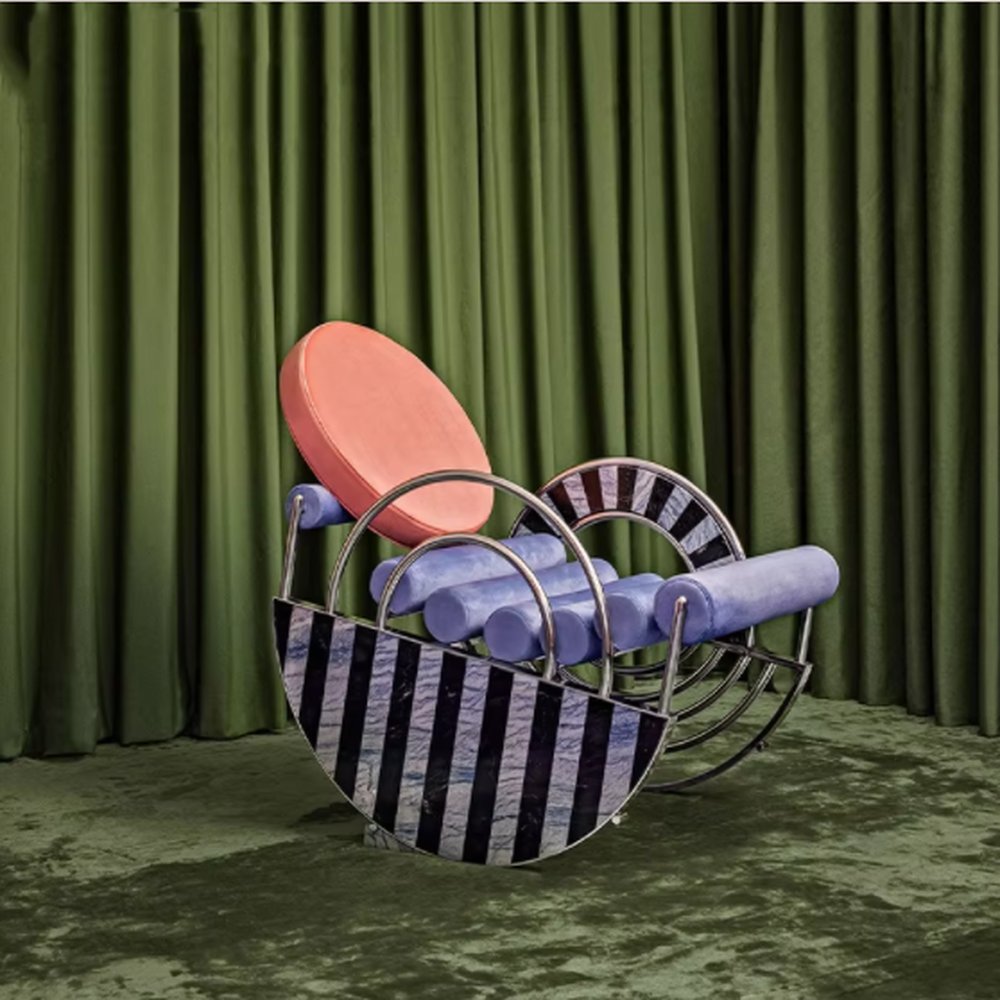 Designer curved rocking chair